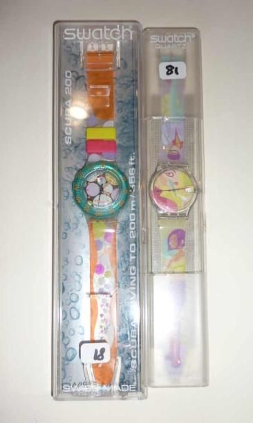 SWATCH. Deux montres à quartz (Happy people...