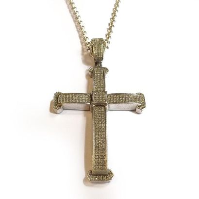 COLLIER en argent (925/°°), tour de cou maille...