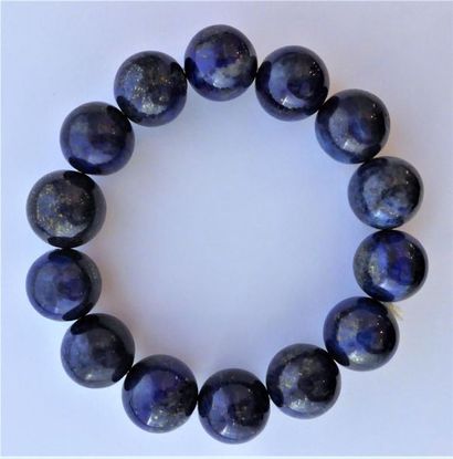 Imposant BRACELET en perles de Lapis lazuli,...