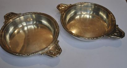 Paire d'écuelles en argent 925 °/°°, modèle...