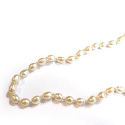 COLLIER composé d'un rang de perles de culture...