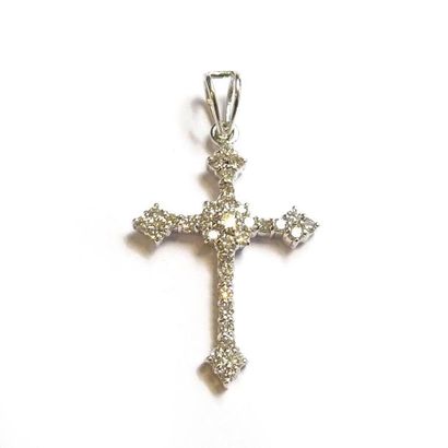 PENDENTIF en or gris 18k (750/°°), stylisant...