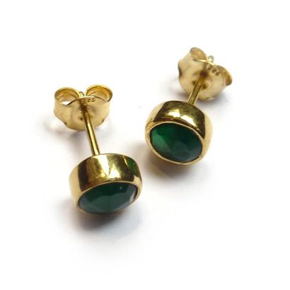 Paire de CLOUS D'OREILLES en vermeil (925/°°),...