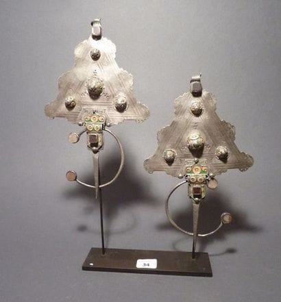 Paire de fibules Anti-Atlas, Maroc

Argent,...