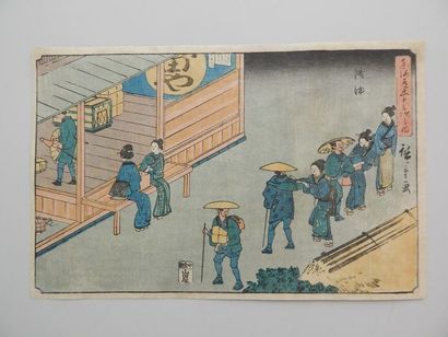 Hiroshige, oban yoko-e, série des 53 stations...