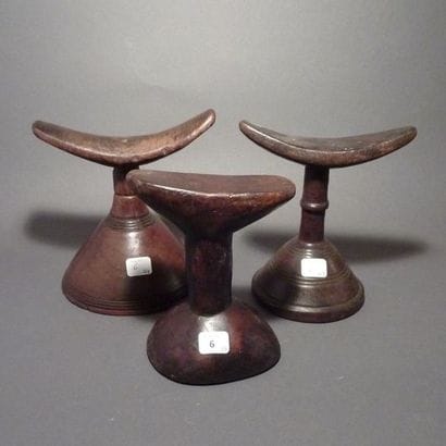 Lot de trois appuie-nuque Oromo, Ethiopie

Bois...