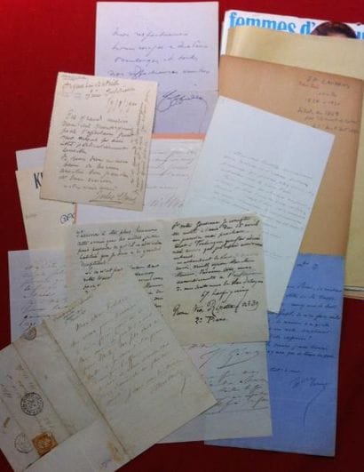 [PEINTRES]. Important ensemble de lettres...