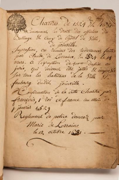 [JOINVILLE. MANUSCRIT].

Cahier manuscrit...
