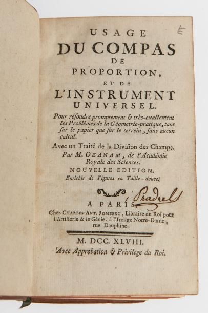 Jacques OZANAM.

Usage du Compas de proportion,...