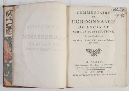 Jean-Baptiste FURGOLE. 

Commentaire de l’Ordonnance...