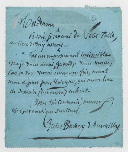Jules BARBEY d'AUREVILLY (1808-1889) Ecrivain...