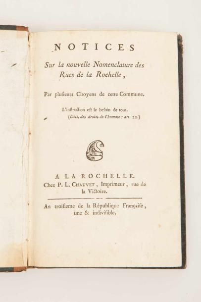 [LA ROCHELLE].

Notice sur la nouvelle Nomenclature...