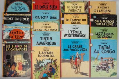 HERGE. Ensemble d'albums des Aventures de...