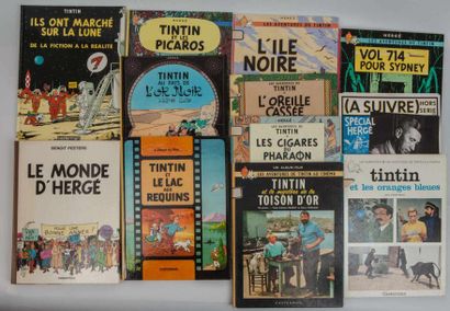 HERGE. Ensemble d'albums des Aventures de...