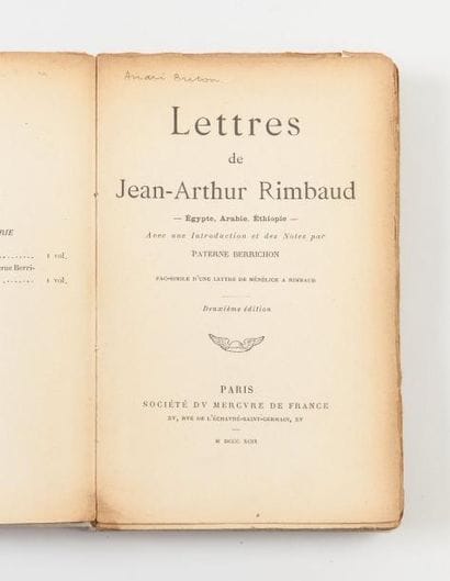 [Arthur RIMBAUD]

Lettres de Jean-Arthur...