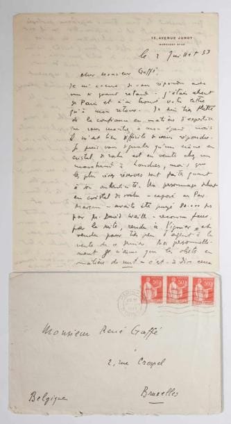 Tristan TZARA (1896-1963) Figure du Dadaïsme.

Lettre...
