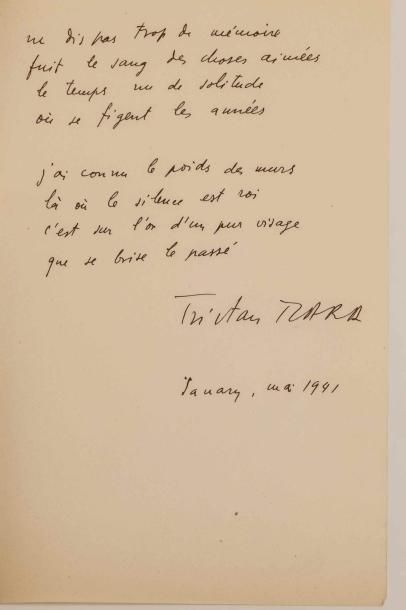 Tristan TZARA (1896-1963) Figure du Dadaïsme.

