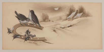 [Fleurs et Oiseaux. Dessins Originaux]. 

Ensemble...