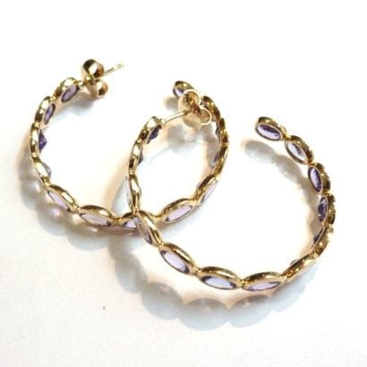 Paire de BOUCLES D'OREILLES demi-créoles...
