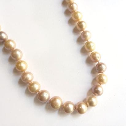 COLLIER de perles de culture multicolores...