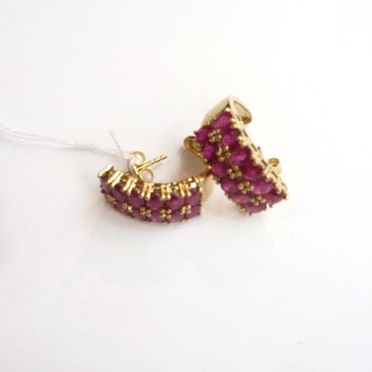 Paire de BOUCLES D'OREILLE en vermeil (925°/°°)...