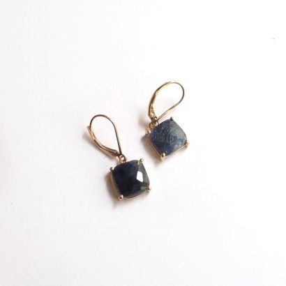 Paire de PENDANTS D'OREILLES en vermeil (925°/°°),...