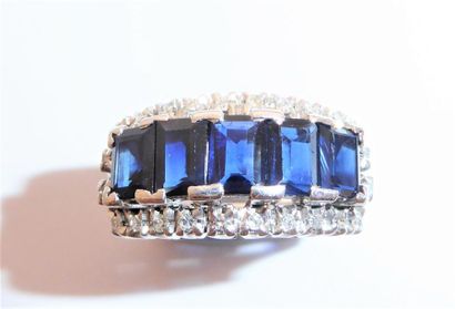 BAGUE jarretière en or blanc 18K(750°/°°...