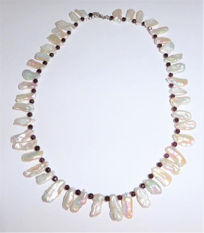 COLLIER perles ED + pampilles en cristal...