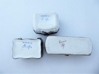 LOT DE 6 BOITES DE PORCELAINE fine de Paris...