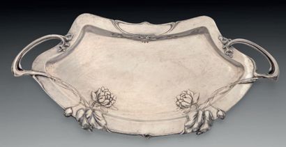 Plateau en argent 800°/°° de style Art Nouveau...
