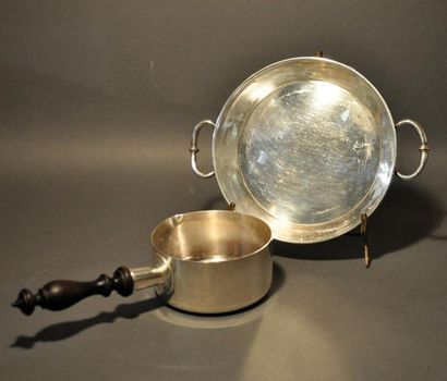 Ecuelle à deux anses en argent 925°/°°, poids:298g...