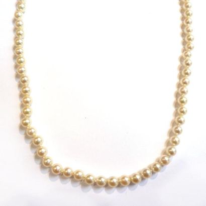 COLLIER de perles de culture blanc rosé choker,...