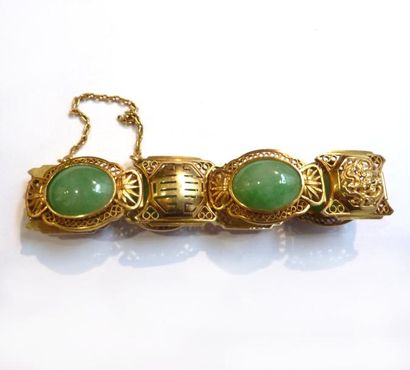 BRACELET articulé en or jaune 18K (750°/°°)...
