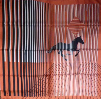 HERMES. Foulard carré en soie, modèle 