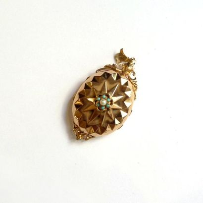MEDAILLON porte-photo en or rose 18ct (750°/°°)...