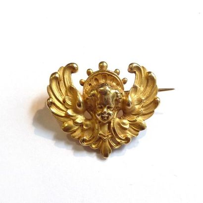 WIESE - BROCHE en or jaune 18K (750°/°°)...