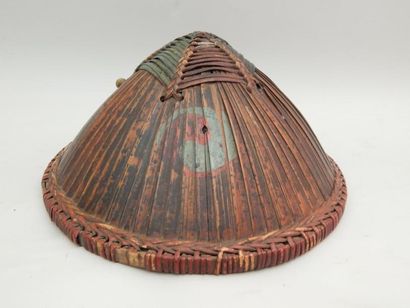 Chapeau de paysan en paille tressée. D :...