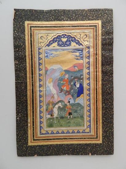 Miniature indienne sur papier représentant...