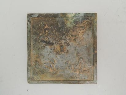 Miroir carré en bronze.