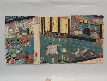 Kuniyoshi, triptyque, une représentation...