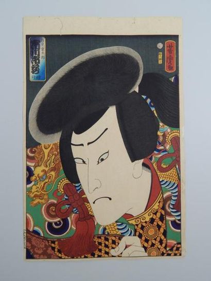 Yoshitora, acteurs en buste. Vers 1860.