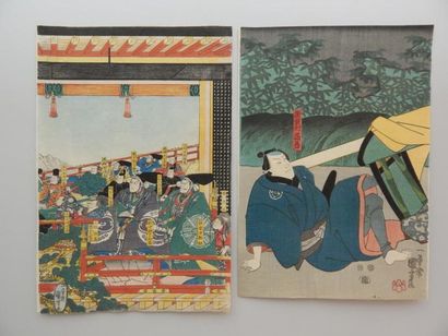 Kuniyoshi, deux planches, oban tate-e. Vers...