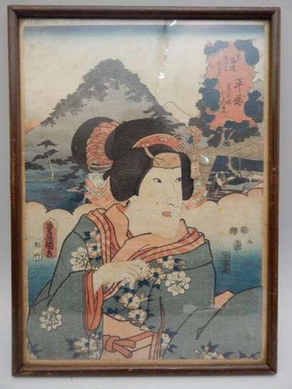 Toyokuni III, oban tate-e, série « tokaido...