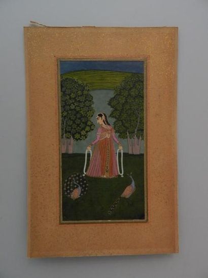 Miniature indienne sur papier représentant...