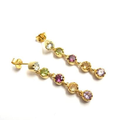 Paire de PENDANTS D'OREILLE en vermeil (925/°°)...