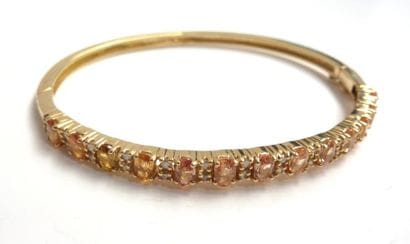 BRACELET jonc rigide ouvrant en vermeil (925/°°),...