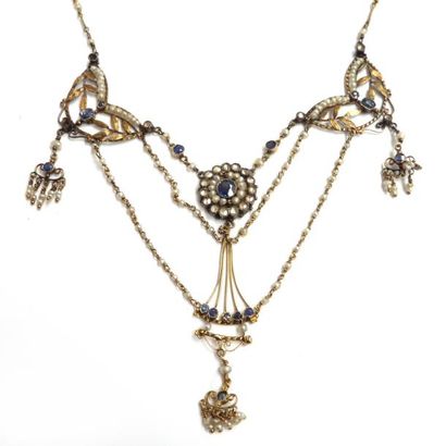 COLLIER draperie d'époque Art Nouveau en...
