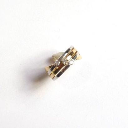 BAGUE bandeau en or 2 tons 18k (750/°°),...