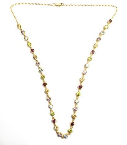 COLLIER en vermeil (925/°°) orné de pierres...