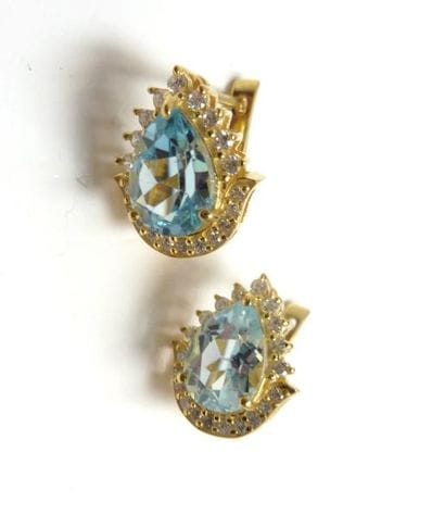 Paire de BOUCLES D'OREILLE en vermeil (925/°°)...